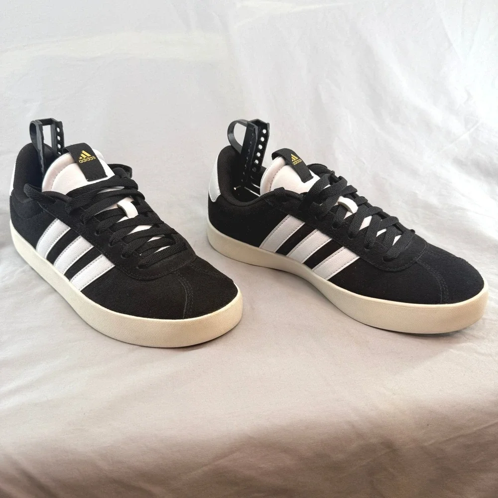 Adidas VL Court 3.0 Women's Shoes Black Suede Low Top Sneakers ID6279 Size 8.5
